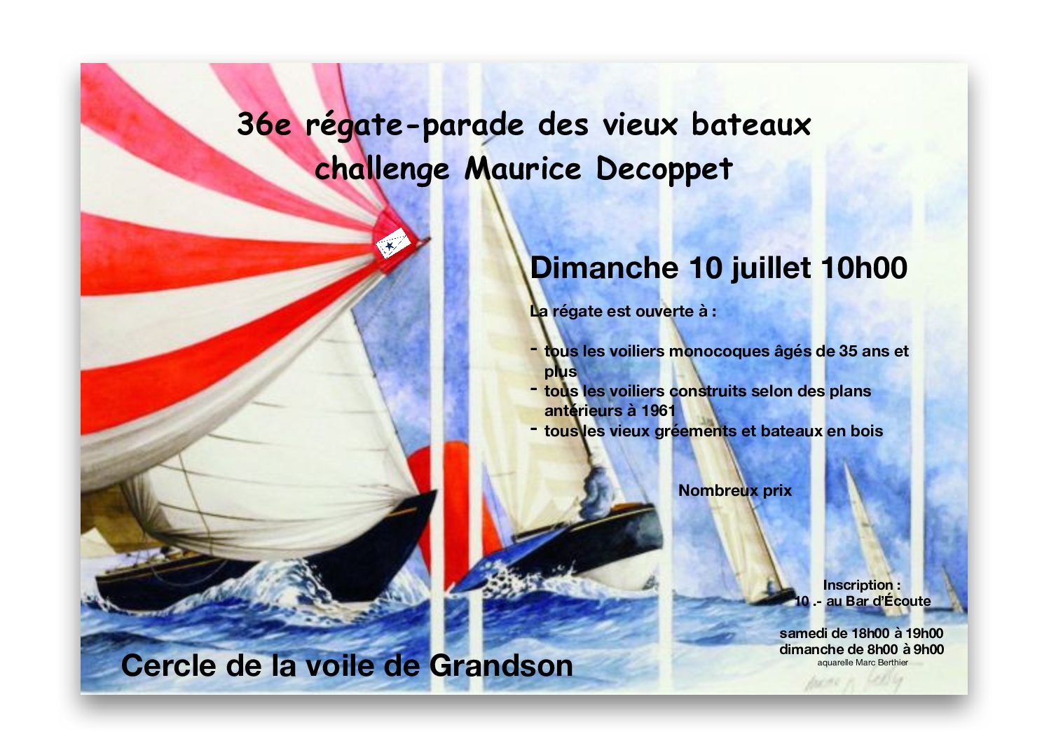 36e régate – parade des vieux bateaux, challenge Maurice Decoppet
