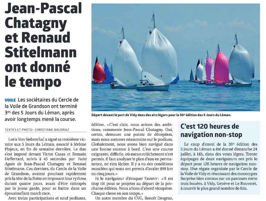 Trois membres du CVG au 5 jours du Léman.