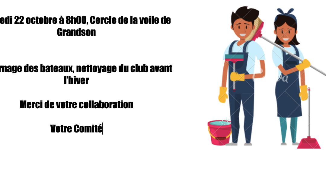 22 octobre, le club a besoin de vous !