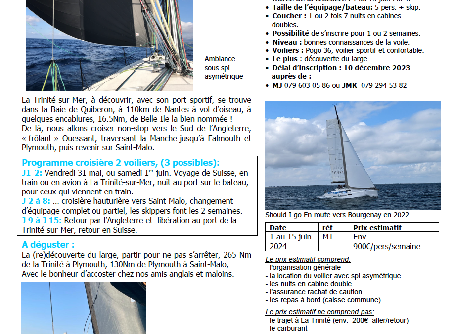 Croisière mer, MY et CVG