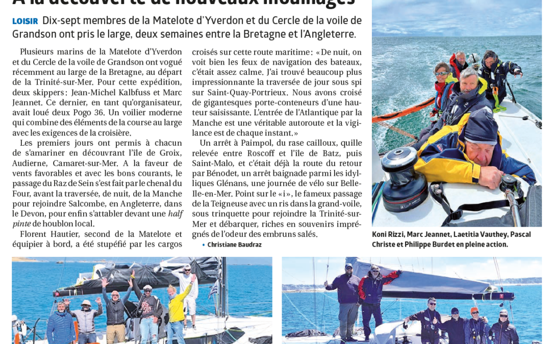 Deux semaines en mer.