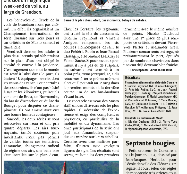 Corsaire et Musto animent le plan d’eau
