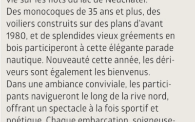Régate des vieux bateaux, dimanche 6 juillet et non samedi 5