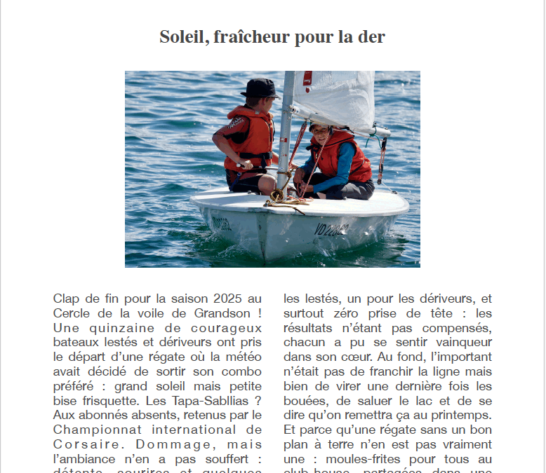 Régate de clôture CVG – MY